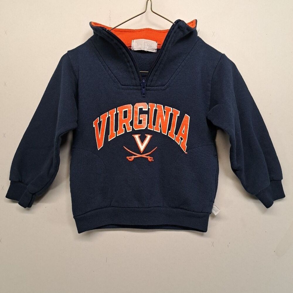 Third Street University of Virginia UVA Baby 1/4 Zip Sweatshirt Navy USA 12-18M